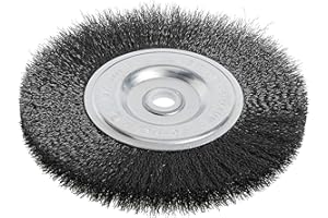 Forney 72747 Wire Bench Wheel Brush, Fine Crimped with 1/2-Inch and 5/8-Inch Arbor, 6-Inch-by-.008-Inch