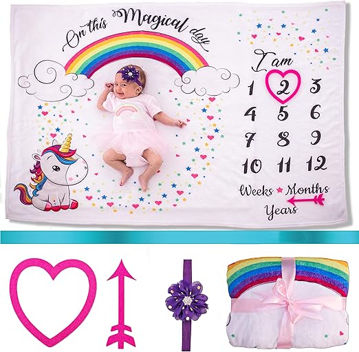 unicorn milestone blanket
