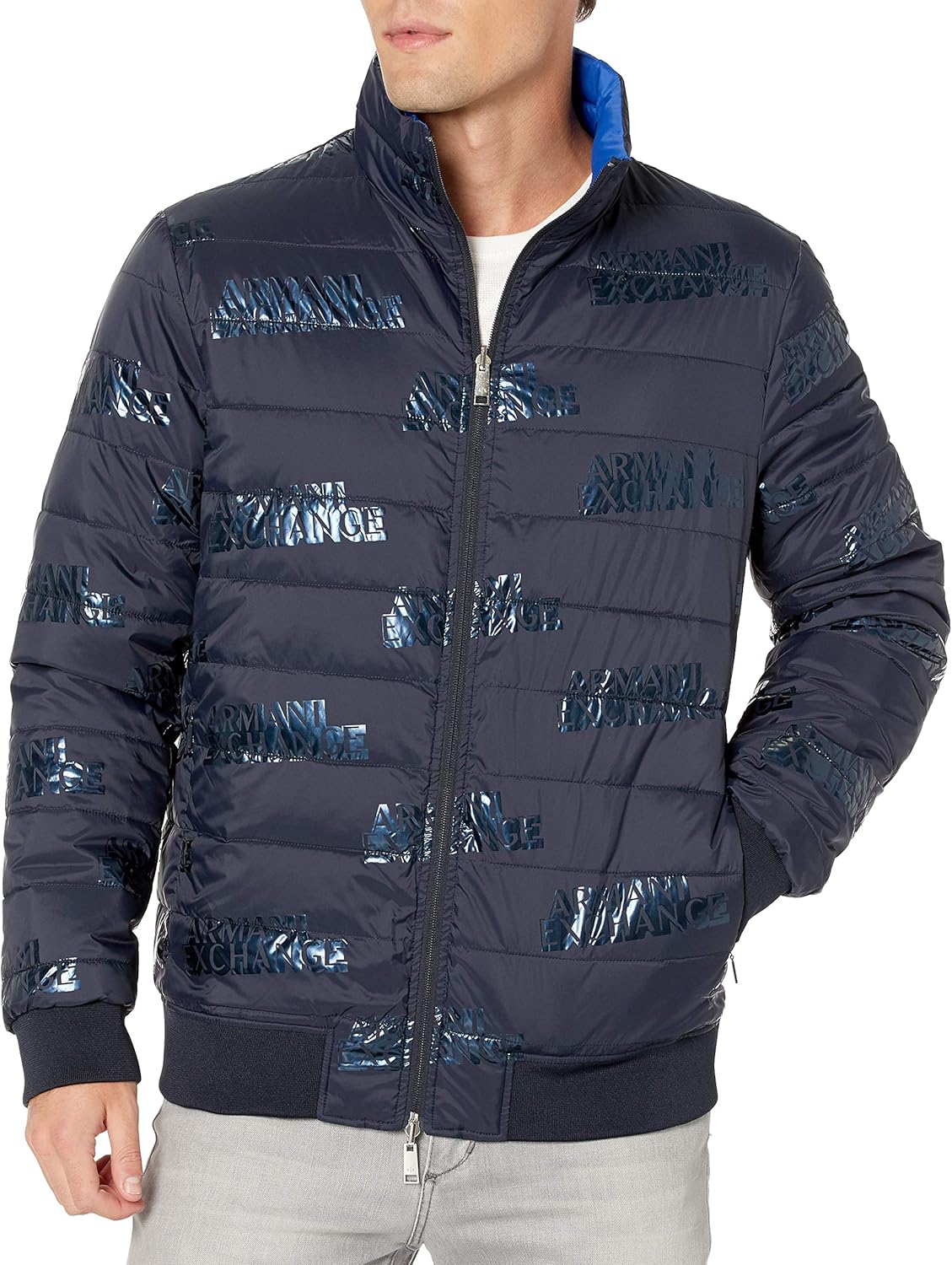 Buy AX Armani Exchange mens Allover Logo Puffer Jacket at Amazon.in