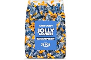CANDYLISH Blue Raspberry Jolly Ranchers Hard Candy – Original Flavor – 1 LB Bulk Bag (Approx. 75 Pieces) – Individually Wrapped Tart & Sweet Treats for Baby Showers, Back to School, Birthdays & Gift Bags