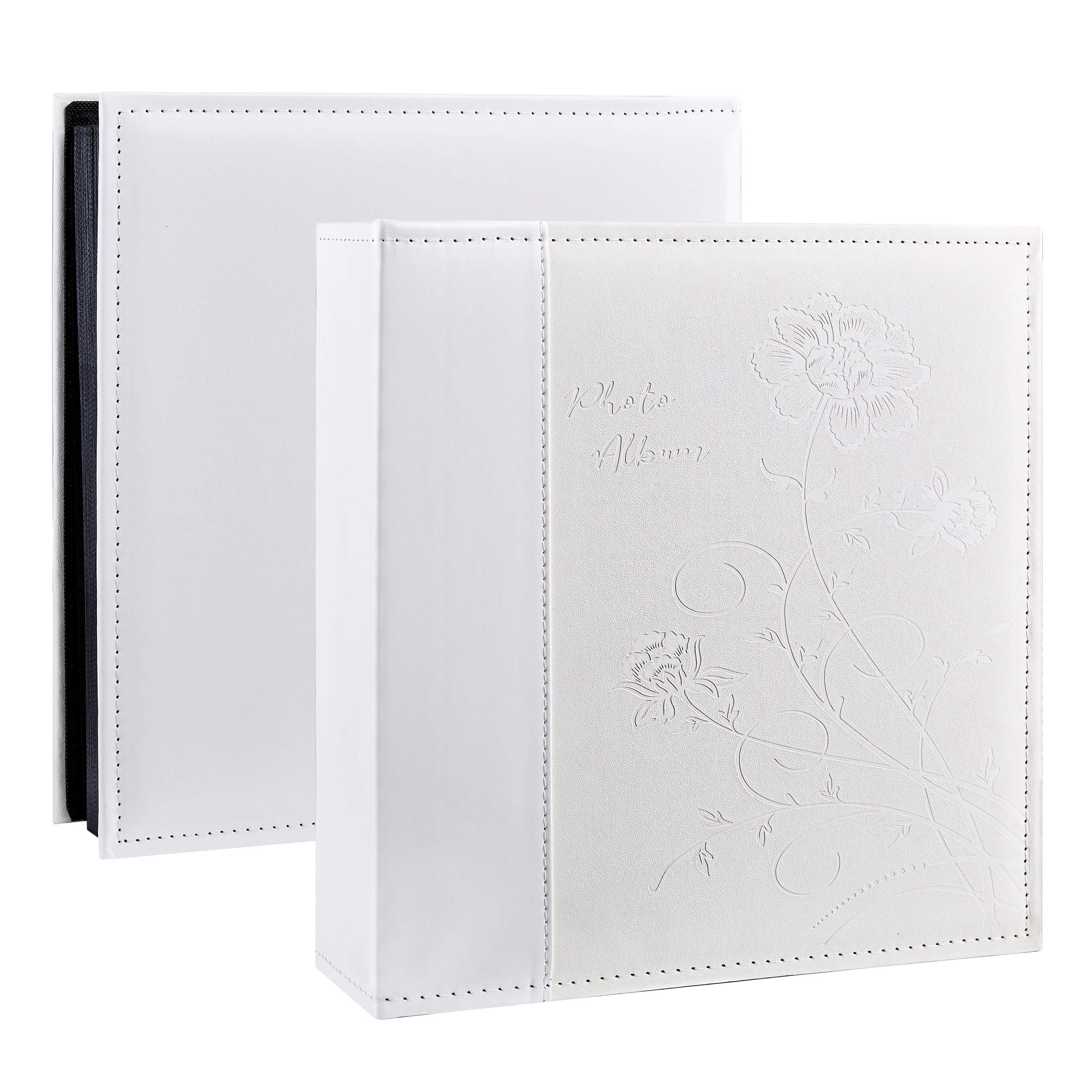 Miaikoe Photo Album 6x4 600 Photos Slip in, Extra Large Capacity Leather Cover Wedding Family Picture Albums Holds 600 Horizontal and Vertical 10x15cm Landscape Photos(White)