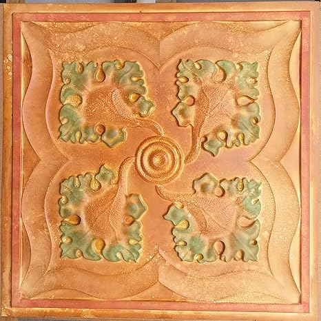 Amazon Com Paintsdecor Ceiling Tiles Faux Tin Painted Aged Yellow