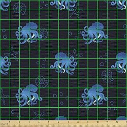 Ambesonne Octopus Fabric by The Yard, Watercolor