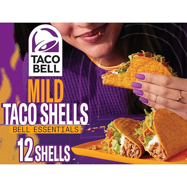TACO BELL MILD SEASONED FLAVOR CRUNCHY TACO SHELLS, 12 CT, 4.8 OZ BOX