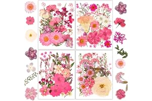 Dried Flowers for Candle Making, Winartton 110 PCS Dried Flowers for Nail Pink Real Pressed Flowers for Resin Craft Jewelry Scrapbook Candle Making Soap Making Makeup Nails Decor