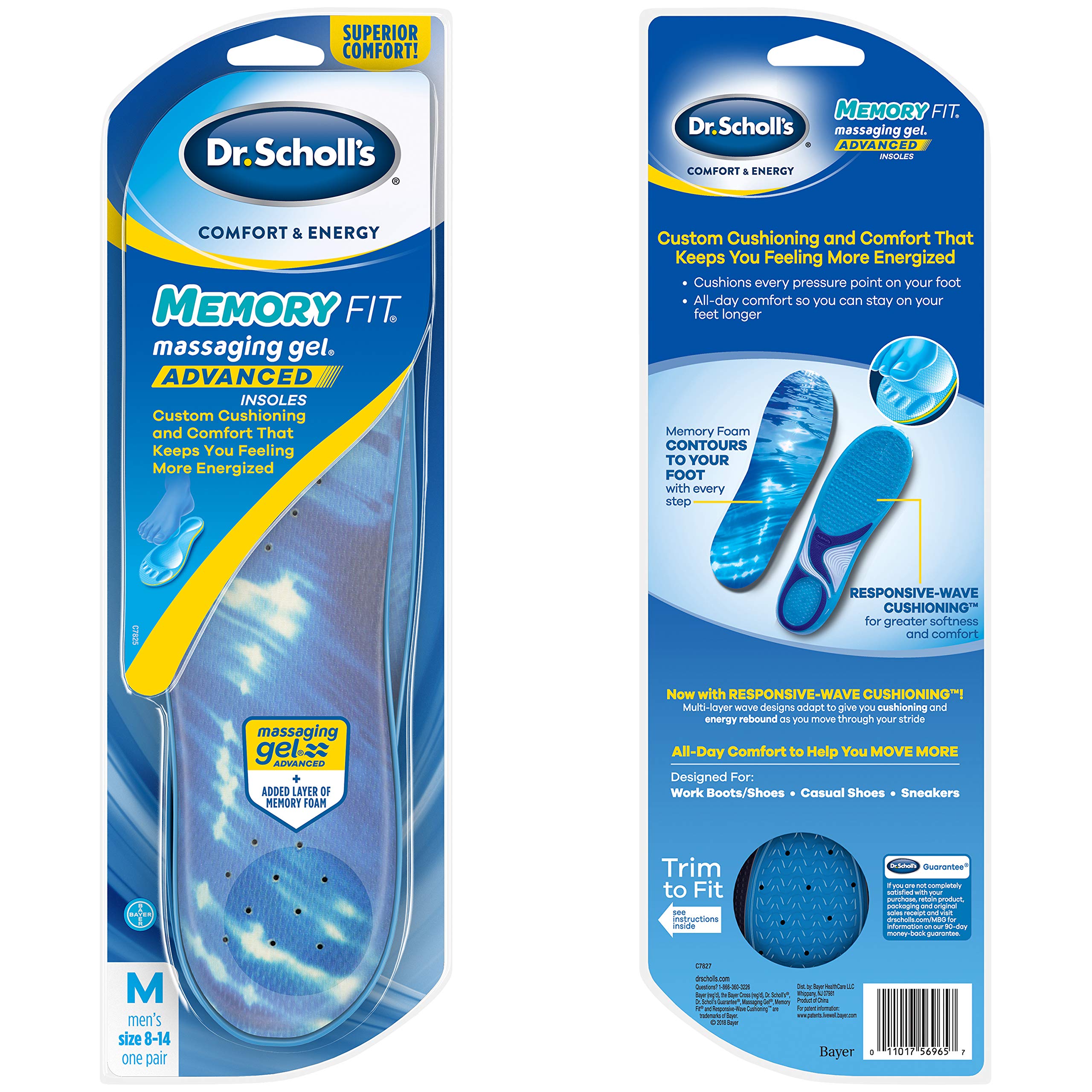 Dr. Scholl’s Memory FIT Insoles // Memory Foam PillowSoft Cushioning