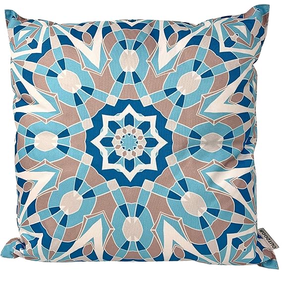 JEMIDI Blumen Kissen Outdoor Wasserabweisend ca. 45cm x 45cm Stuhlkissen Dekokissen Wasserfest Sitzkissen Garten Lotus Effekt