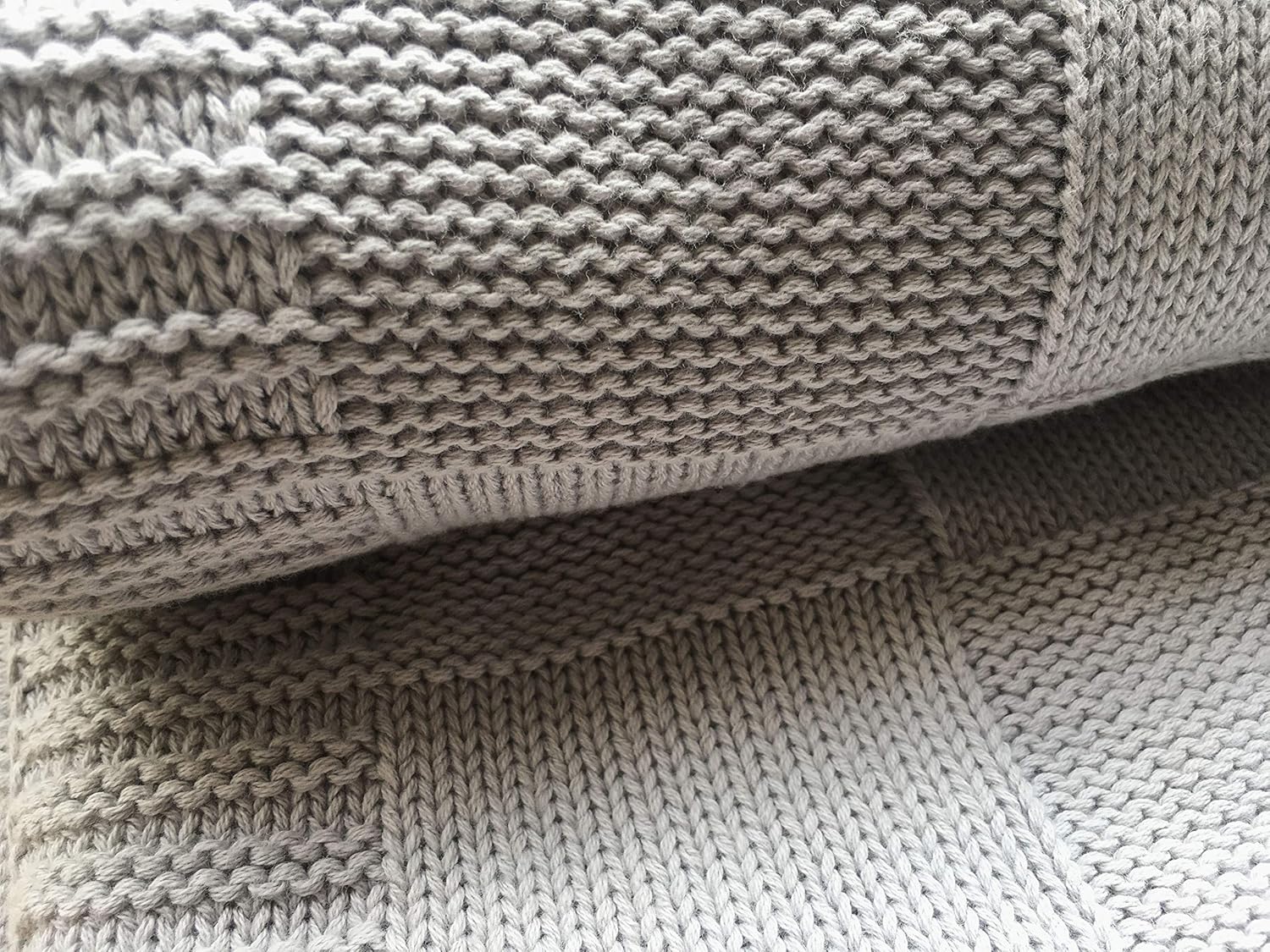 Pre-Washed 100% Cotton Knit Throw Blanket for Couch, Chair, Adult, Kid, Plant Dyed Yarn, Super Soft, Cozy, Warm Bed Blankets, Everyday Use, All Season, Oeko-Tex Certified (Light Grey, 50"X60"): Kitchen & Dining