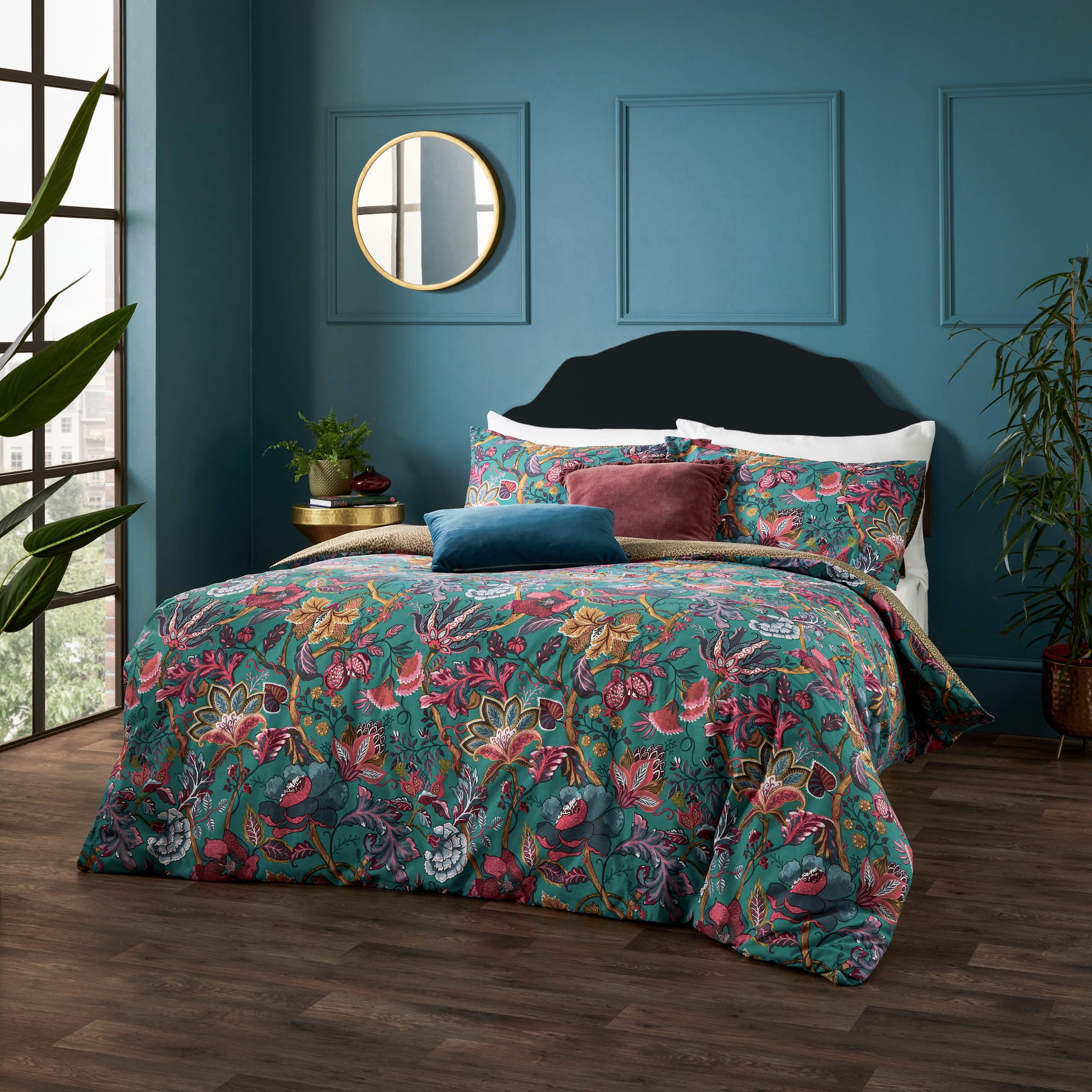 furn. Wylder Tropics Viranai Exotic Floral Duvet Cover Set, Lake Blue
