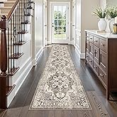 YOUFORTONG 2x10 Runner Rugs for Hallways Soft Kitchen Rug Non Slip Rug Runner with Rubber Backing for Bathroom Washable Non Shedding Farmhouse Runner Rug (Beige, 2X10)