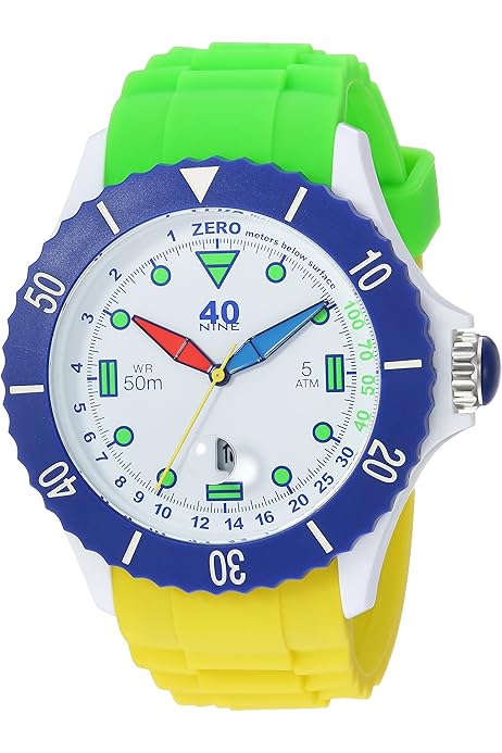 40Nine Men's Japanese-Quartz Watch with Silicone Strap