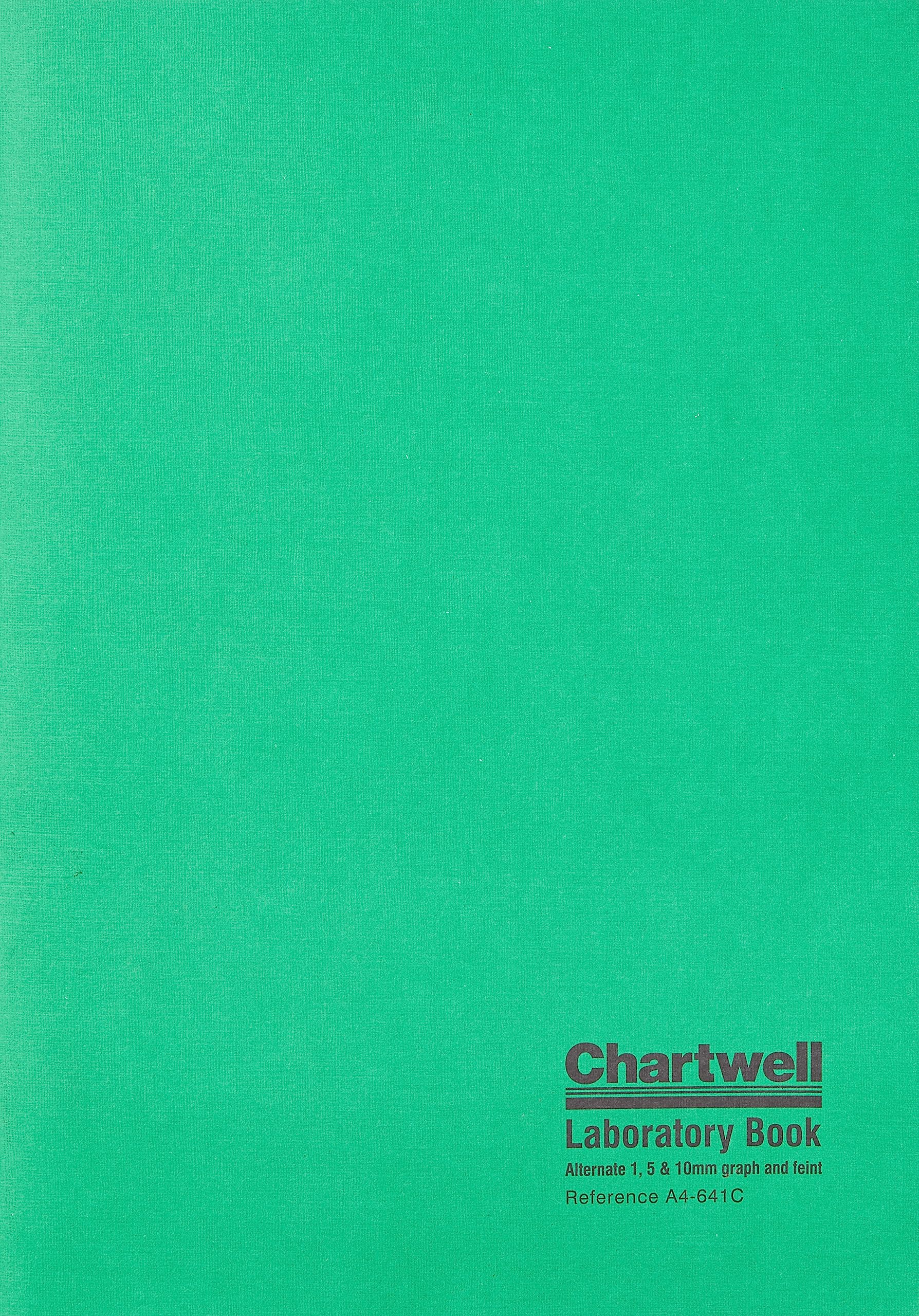 Exacompta - Ref A4-641CZ - Chartwell - Softcover Laboratory Technical Note Book, A4 297 x 210mm, 1mm/5mm/10mm Quadrille Grid Square Ruling, 80 pages 70gsm Paper - Green