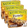 Nature Valley Chewy Protein Granola Bars, Peanut Almond Dark Chocolate, 5 Bars, 7.1 OZ (Pack of 3)