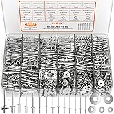 INCLY 1000PCS Aluminum Pop Rivets Assortment Kit, 14 Sizes Pop Rivets (3/32" 1/8" 5/32" 3/16" 1/4") with 5 Size 304 Stainless