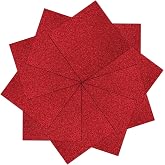 YZH Crafts Glitter Cardstock Paper, No-Shed Shimmer Glitter Papers, Cut Craft and DIY Projects Card stock, Sparkly Paper for Card Making, 12 x 12 Inch, 10 Sheets, 250 GSM (Red)