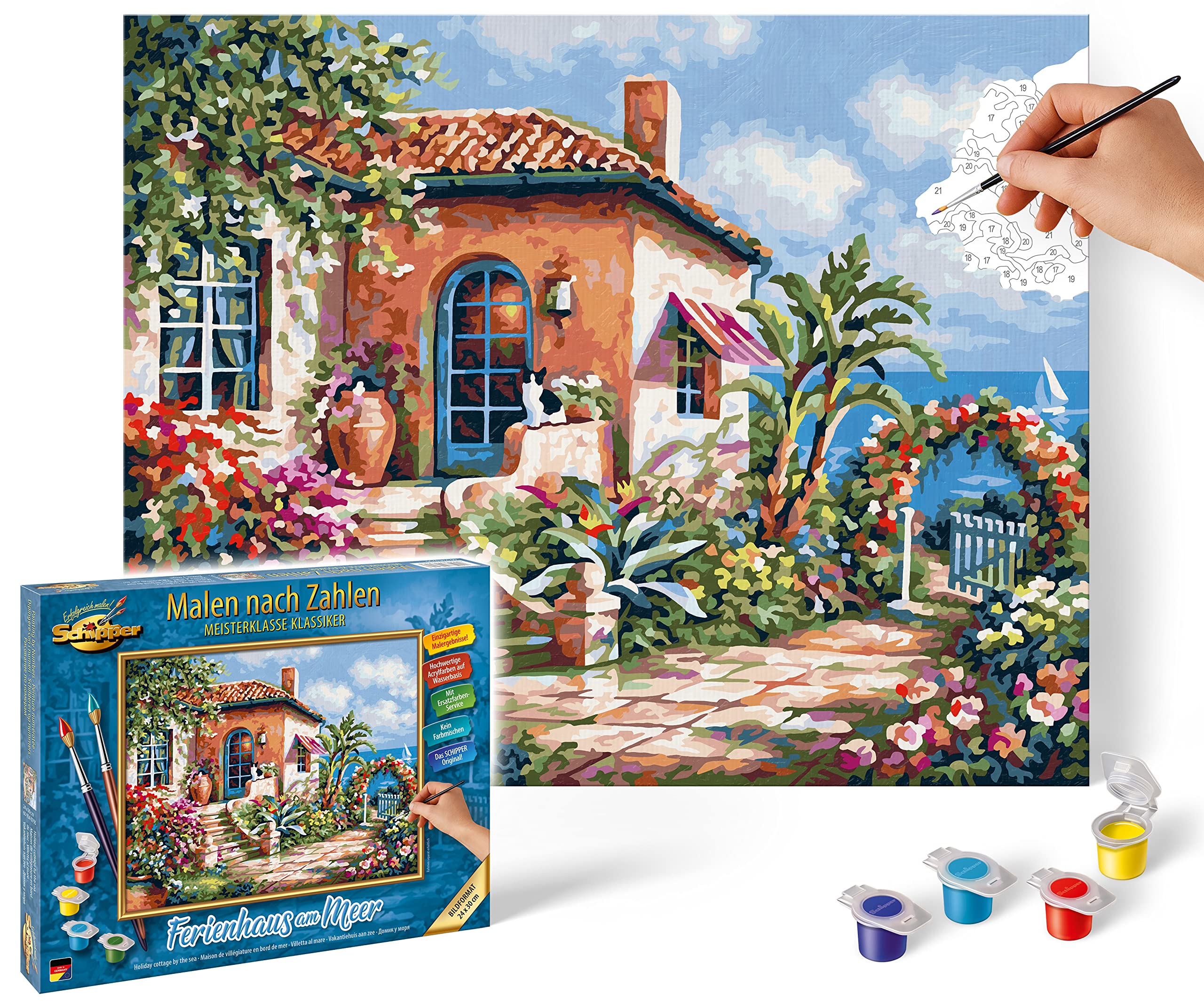 Schipper 609240795 Painting by Numbers - Holiday House by the Sea, 24x30 cm