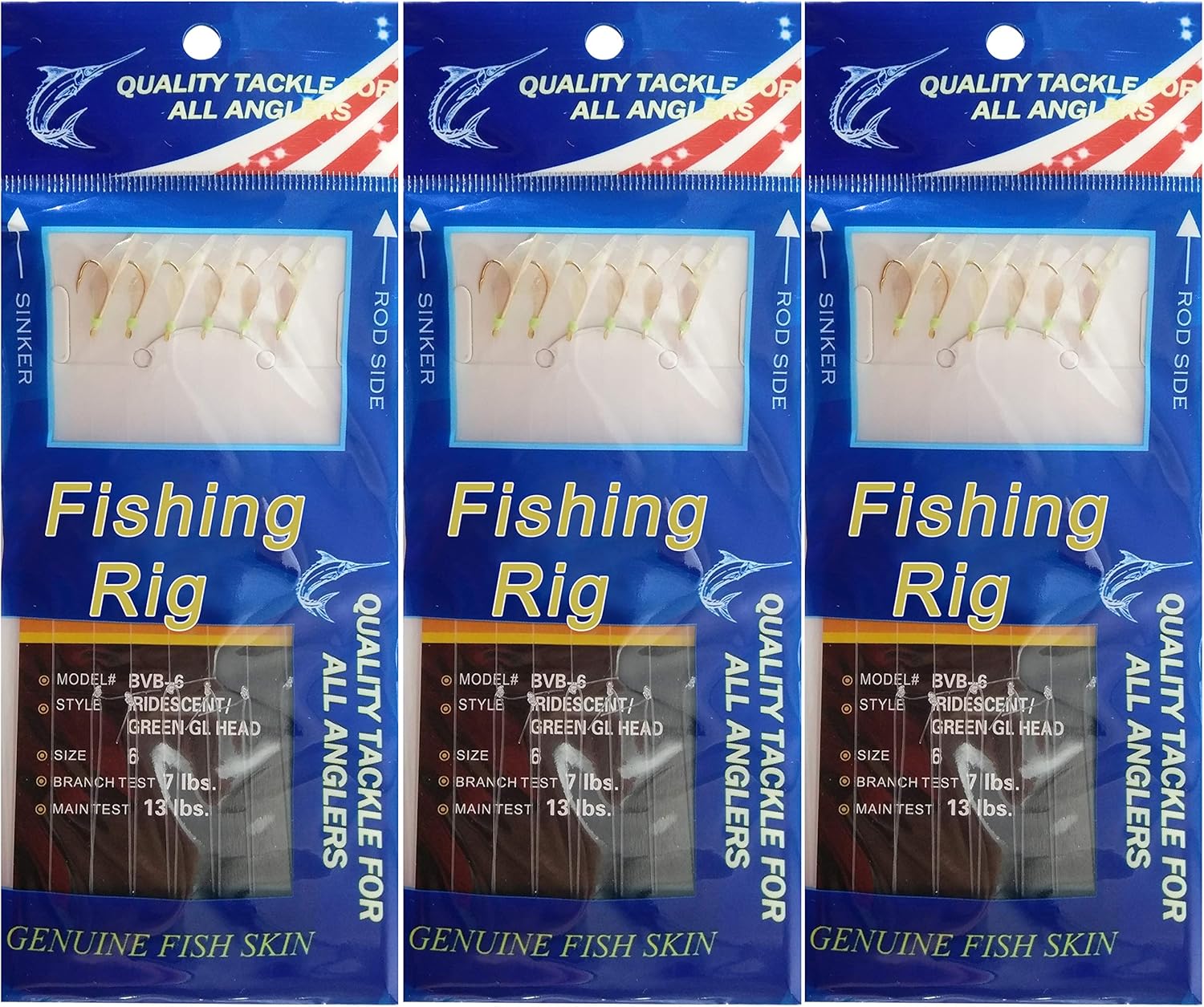 Fishing Rigs Saltwater Fishing Bait Rigs, 12 Packs Real Fish Skin Sea Rigs Luminous Rigs with Hooks Swivels and Snaps for Freshwater Size 4 6 8 : Sports & Outdoors