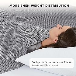 L'AGRATY Knitted Weighted Blanket - 60"x80" 15lbs