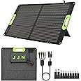 JJN 100W Portable Solar Panel, Foldable Solar Panels for Portable Power Station, Bulit-in Charge Controller with USB/Type-C/PD/QC 3.0 for Outdoor Camping Van RV Trip[New Version]
