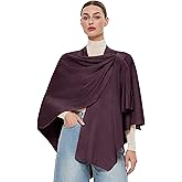 PULI Womens Elegant Cross Front Shawl Wraps Knitted Ponchos Cape Light Weight Poncho Sweater Soft Warm Travel Wraps