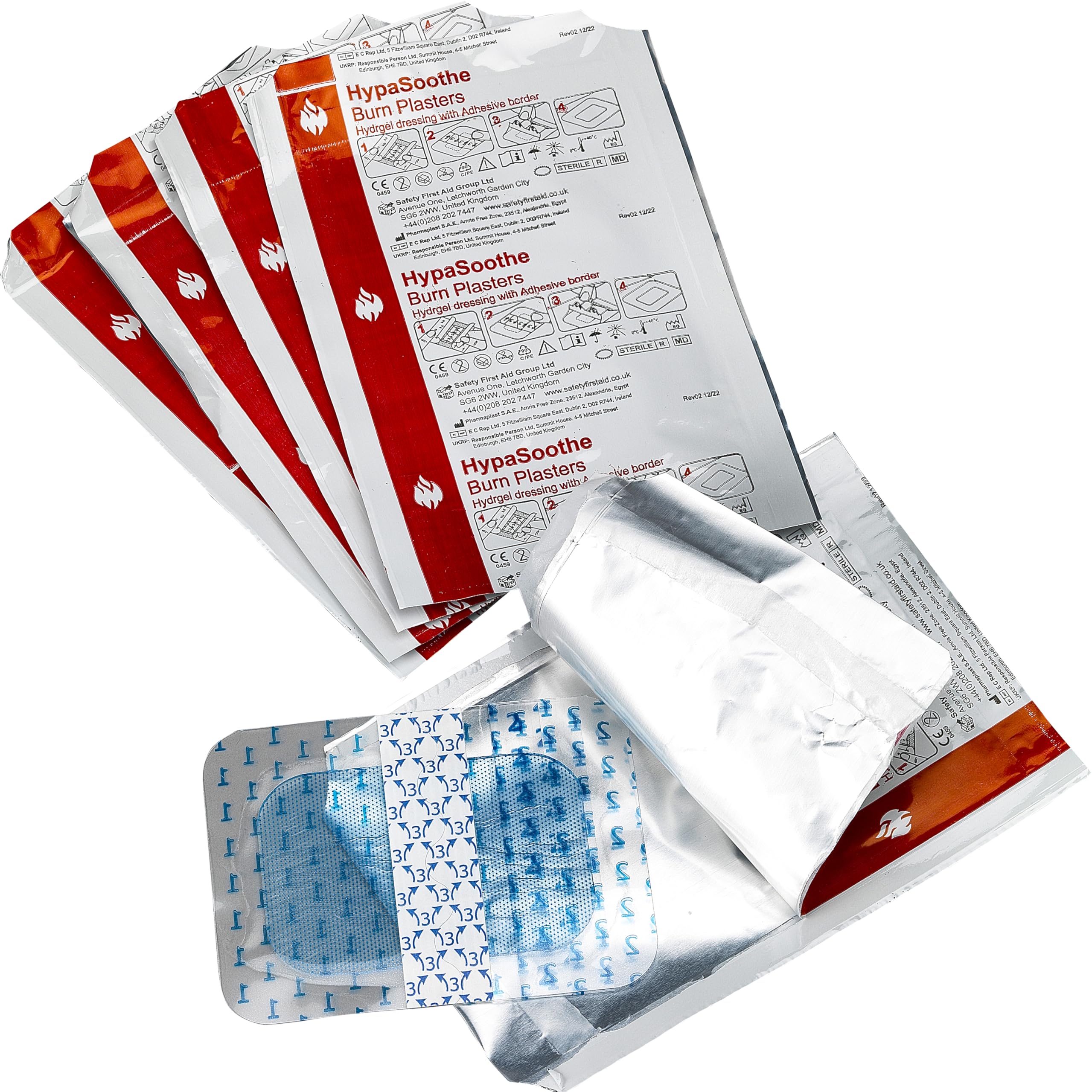 Safety First Aid Group HypaSoothe Burn Plasters Sterile Hypoallergenic, Pack of 10 (Assorted)