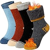 SeeyAN Kids Thermal Socks Merino Wool Ski Boot Winter Insulated Warm Hiking Thick Heated Socks For Boys Girls 4 Pairs