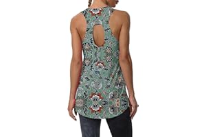 Cakulo Womens Workout Athletic Tank Tops Loose Gym Yoga Racerback Sleeveless Running Sports Shirts Tops