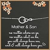 Mother Son Bracelet, 925 Sterling Silver Infinity CZ Circle Bracelet, Mother's Day Gifts for Mom, Mama Son Gifts, New Mom Gift