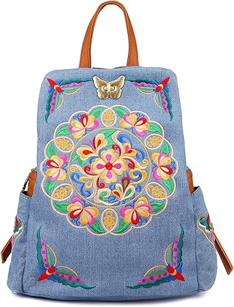 floral canvas backpack