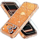 Choiche Compatible for iPhone 17 Pro Max Case, Women Cute Clear Glitter Bling Sparkly Case, [3 x Diamond Camera Lens Protectors] [2 x Tempered Glass Screen Protectors] 6.9-inch (Glitter Clear)