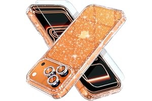 Choiche Compatible for iPhone 17 Pro Max Case, Women Cute Clear Glitter Bling Sparkly Case, [3 x Diamond Camera Lens Protectors] [2 x Tempered Glass Screen Protectors] 6.9-inch (Glitter Clear)