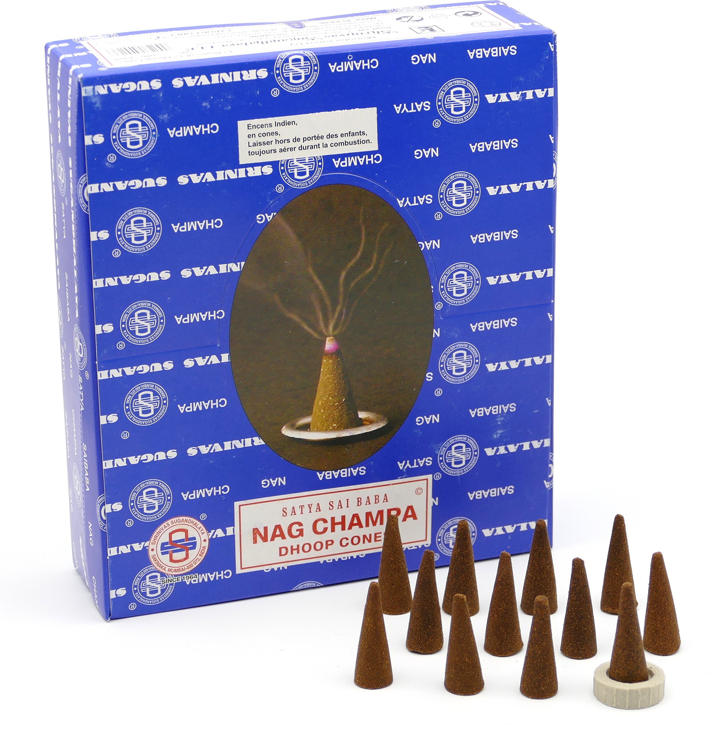 Satya Sai Baba Nag Champa Incense Cones Nagchampa - 12 Boxes = 144 Cones