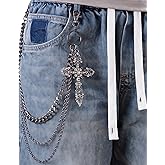 ARZASGO Layered Punk Pants Chain for Men Women, Gothic Hip Hop Jean Chain Wallet Chain Biker Trouser Chain, Goth Emo Fashion Keychain Accessories