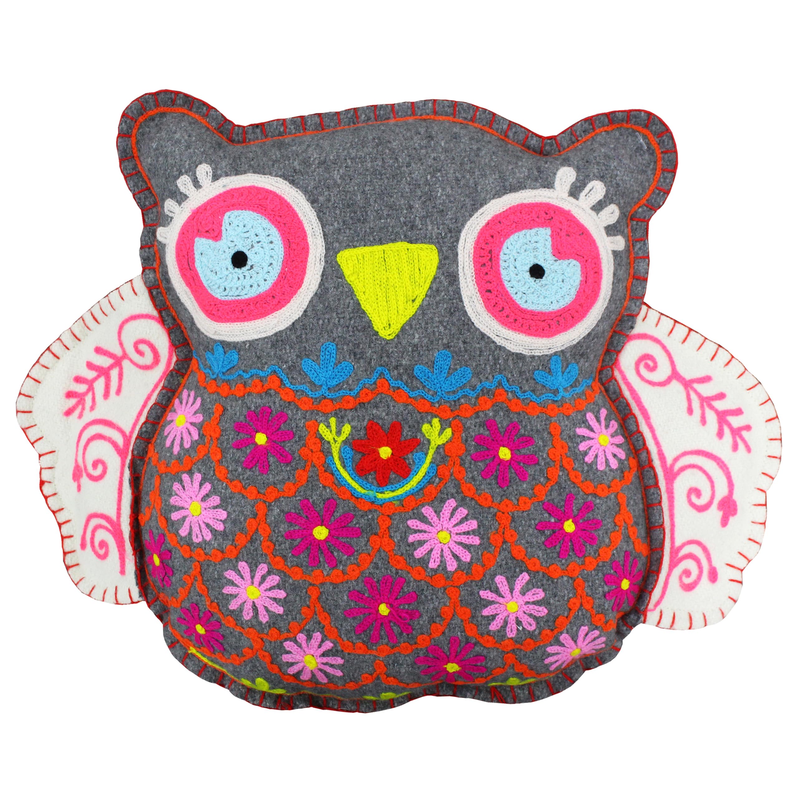 Paoletti Hootie Ready Filled Cushion,Pink,30 x 38cm