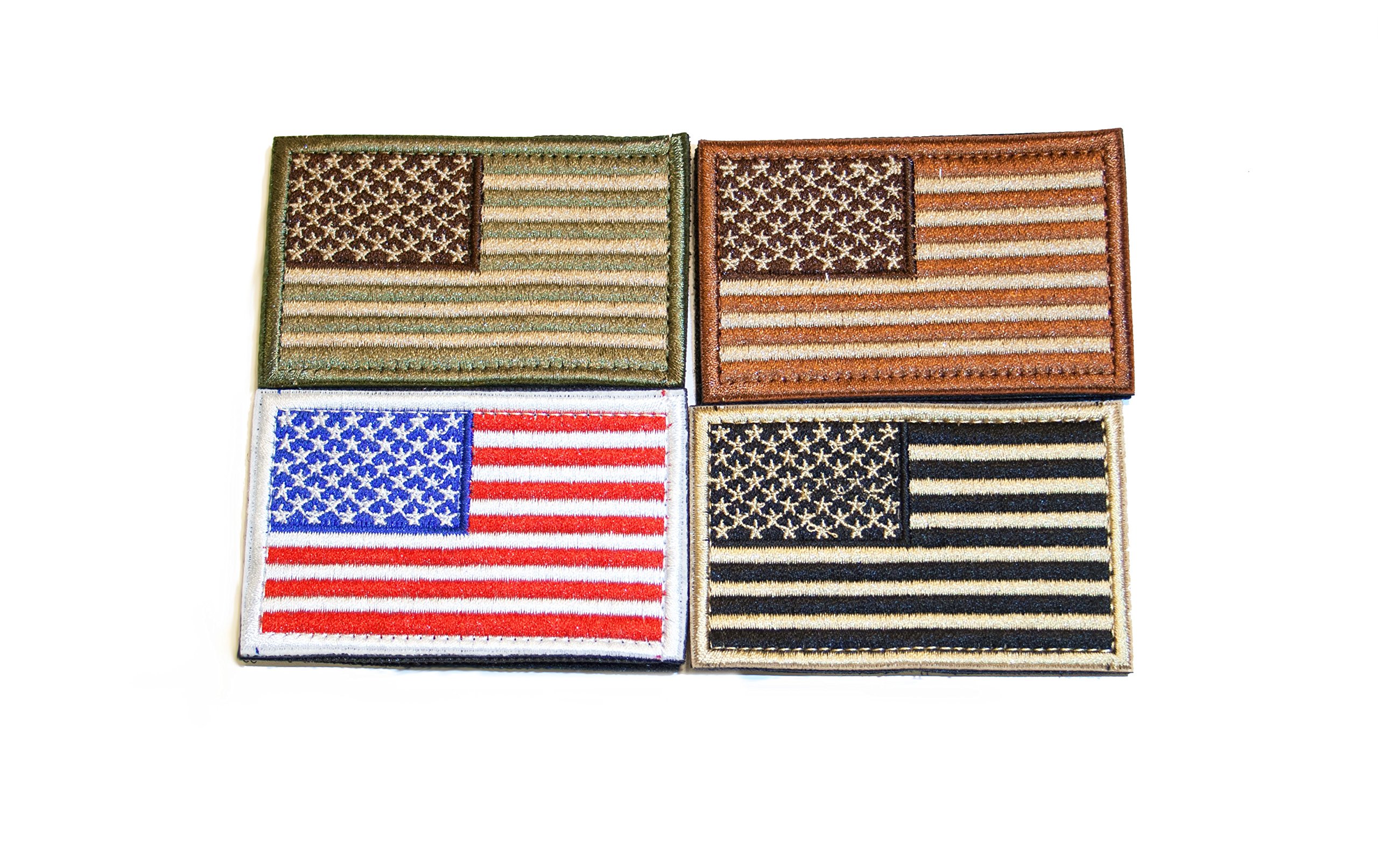 American Flag Velcro Tactical Patches Four Pack - Show Your American