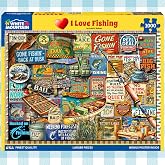 White Mountain 1000 Piece Jigsaw Puzzle Vintage Fish Signs, I Love Fishing | Large Pieces, Gift for Adults and Family, 24"x30" in, Collage