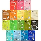 Celavi Essence Facial Sheet Face Mask Variety Set (17-Packs) Classic Korean Skincare