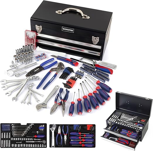 Workpro 239 Piece Household Tool Set With 2 Layer Drawers Heavy