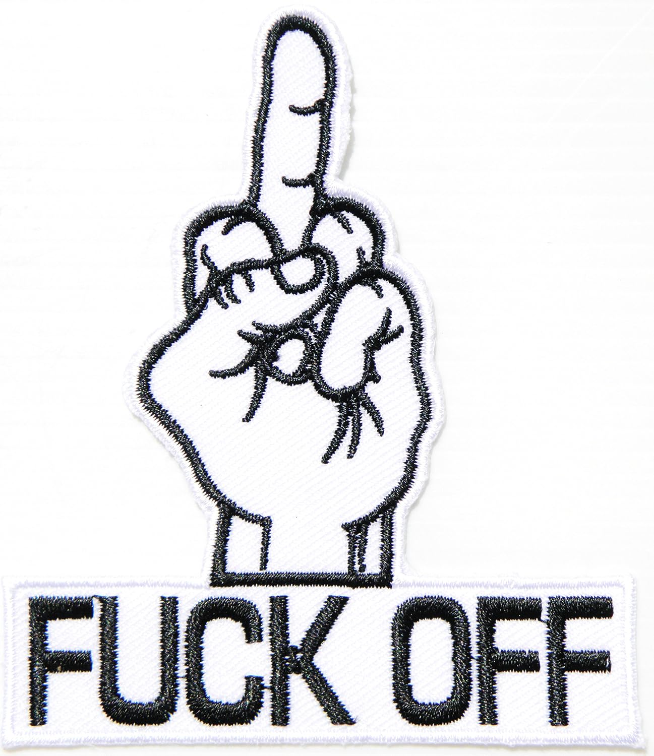 Amazon Com Middle Finger Fuck You Off Outlaw Logo Lady Biker Rider Punk Rock Tatoo Jacket T Shirt Patch Sew Iron On Embroidered Sign Badge Costume