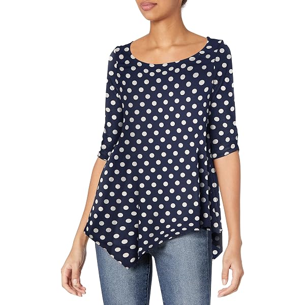 Star Vixen Women's Plus-Size Long Sleeve Top - Ladder/Bar Sleeve Detail, Hanky Hem, Brushed Knit Blouse For Casual Wear - View #7