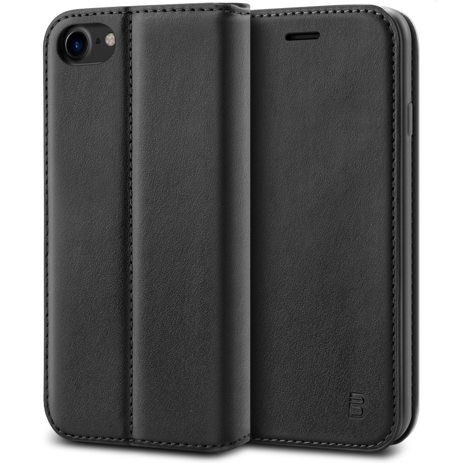 iPhone 7 Case, BEZ® Protective PU Leather Wallet Flip Case Cover for