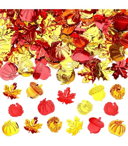 Confettis D'Halloween Pour Thanksgiving, Feuilles D'érable, Citrouille, Paillettes Métalliques Pour Fête D'automne, Décorations De Table Pour Fêtes De Fin D'année, 45,4 G (citrouille à L'érable