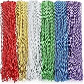 Kigeli 300 Pcs Mardi Gras Beads Necklace Bulk Red Green Bead Stuff Mardi Gras Necklace Bulk Festival Parade Throw Accessories for Party Favors Decorations (Multicolor)