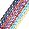OLYCRAFT 470pcs 10 Colors 8mm Lava Beads Coloful Lava Beads Dyed Volcanic Rock Beads Chakra Beads Energy Lava Beads Round Gemstone Loose Beads for Bracelet Jewelry Making DIY Crafts