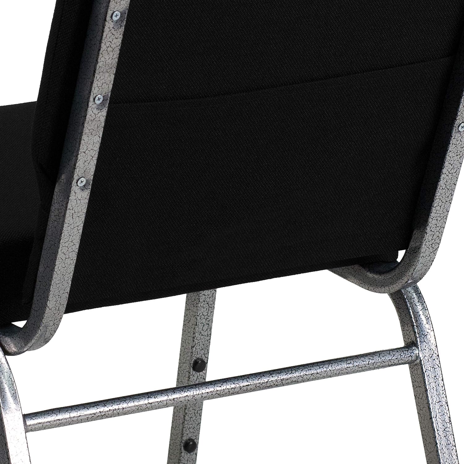 Flash Furniture HERCULES Series 21''W Stacking Church Chair in Black Fabric - Silver Vein Frame: Furniture & Decor