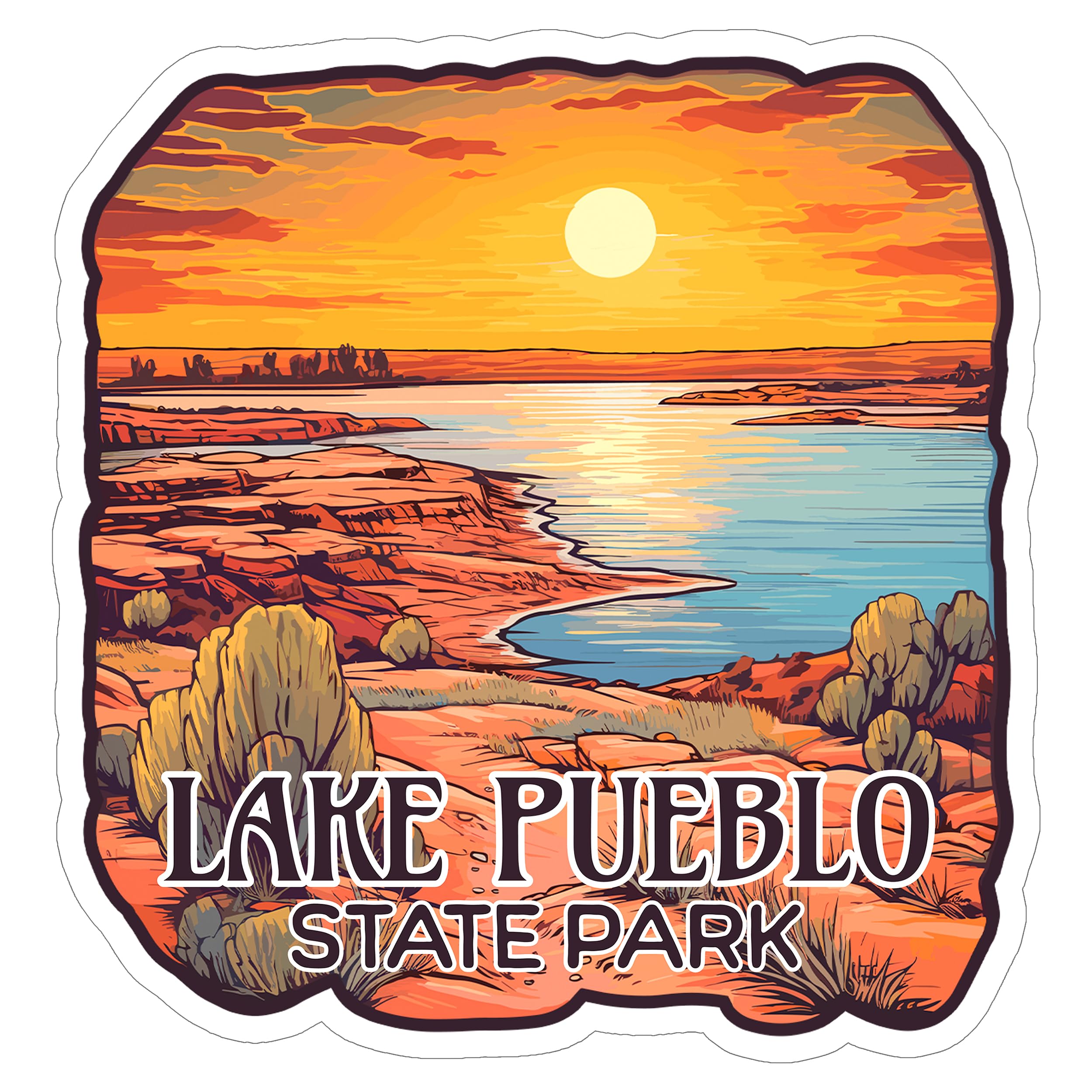 Lake Protection Sticker Lake Pueblo State Park Sticker Travel Weatherproof Souvenir Decal Vinyl ...