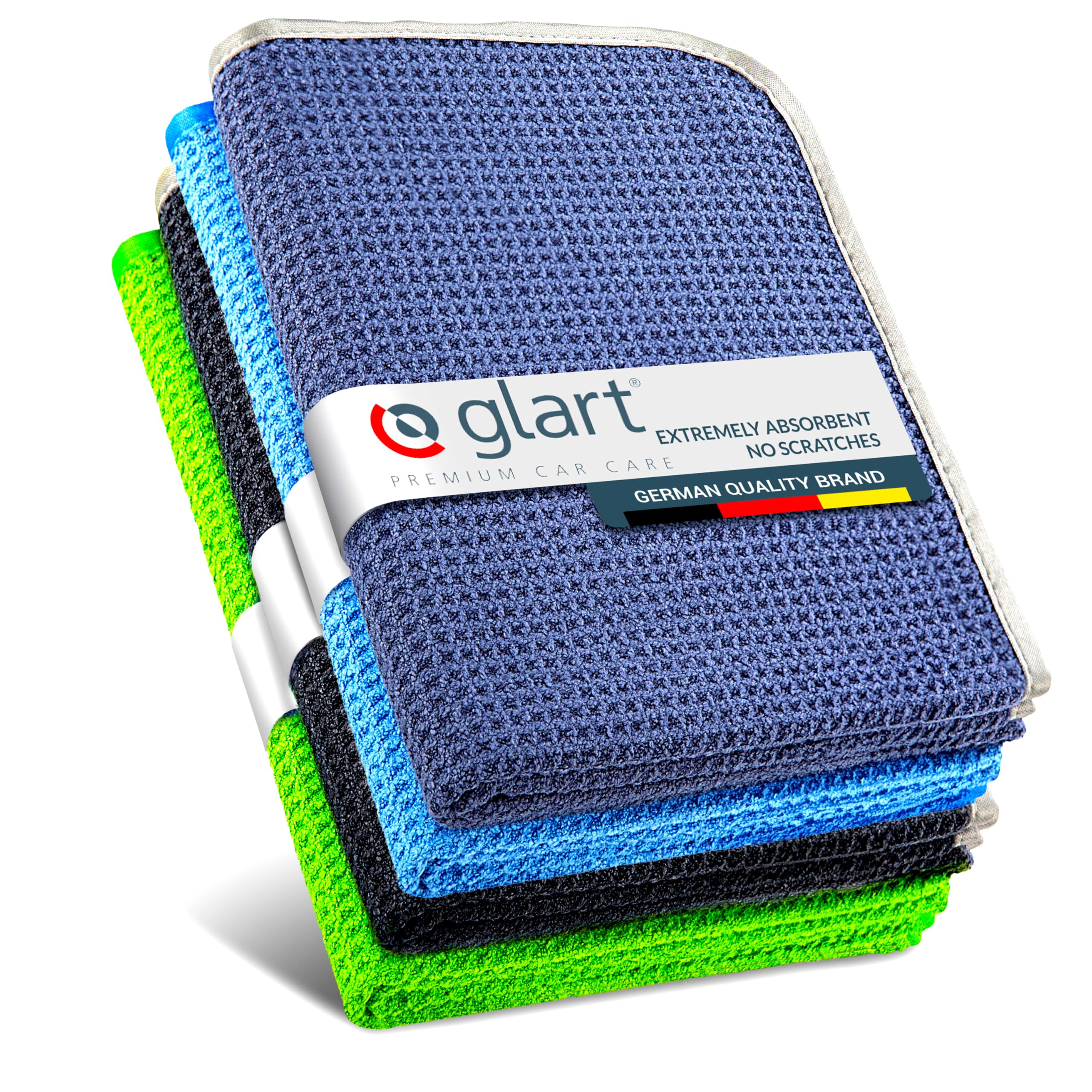 Glart 47BG Microfiber Dish Towel - 40x60cm Drying cloths for glasses, dishes & kitchen surfaces, absorbent, lint-free, streak-free, superior to cotton, dish care without residues.