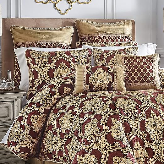 Amazon Com Croscill Gianna Comforter Set Queen Red Home Kitchen