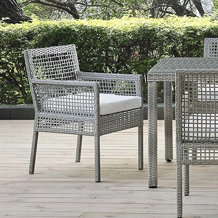 Amazon Com Modway Aura Wicker Rattan Outdoor Patio Dining Arm