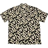 Paradise Found Mini Anthurium Magnum PI Hawaiian Shirt (Black, Large)